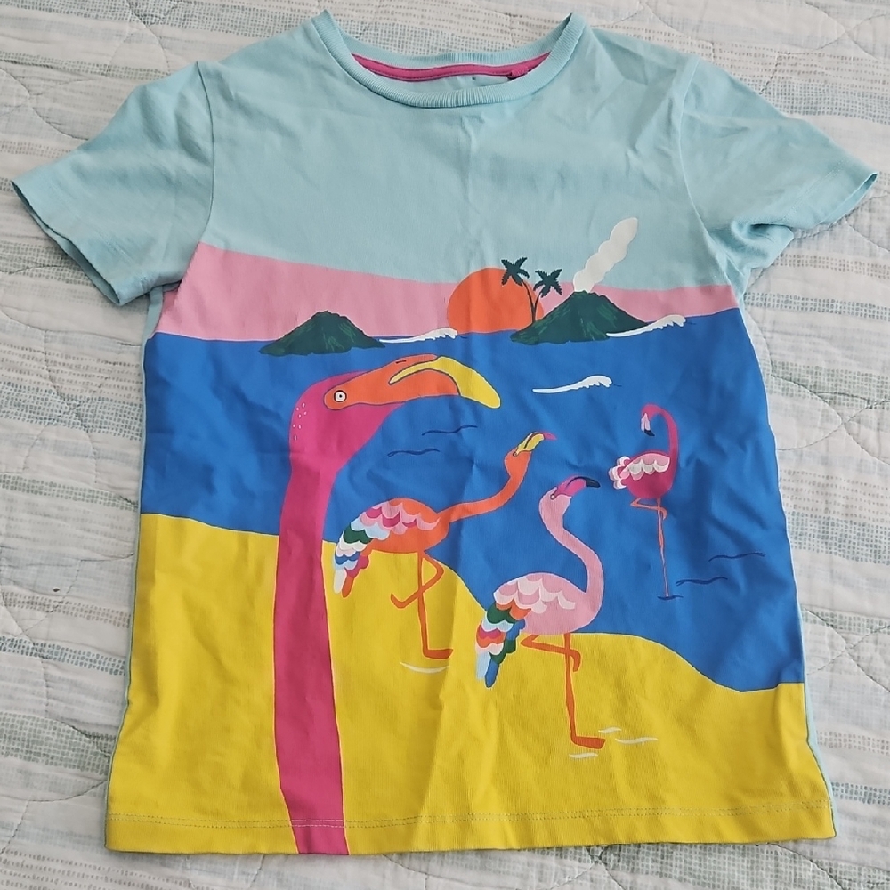 Mini Boden Flamingo T Shirt Size 9-10